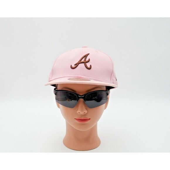 Atlanta Braves New Era Hat 59Fifty Fitted Size 7 1/4 Pink Brown Logo Women’s NWT - Picture 1 of 8